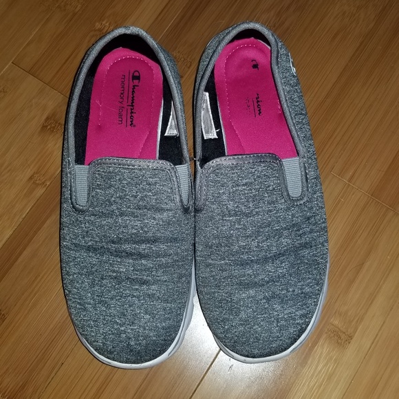 pink and grey champion shoes